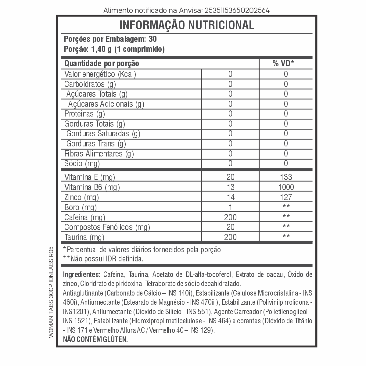 Tabela Nutricional